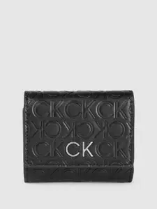 Calvin Klein Women Brand Logo Textured Three Fold Wallet