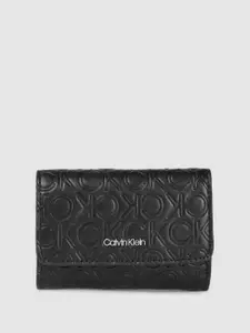Calvin Klein Women Brand Logo Textured Three Fold Wallet