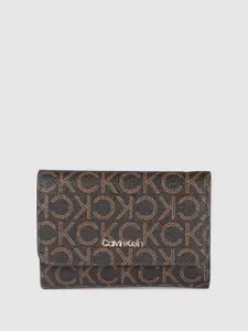 Calvin Klein Women Brand Logo Printed Two Fold Wallet with RFID