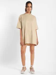 NOBERO Drop-Shoulder Sleeves T-shirt Mini Dress