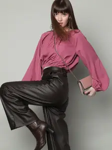 Vero Moda Extended Sleeves Gathered or Pleated Blouson Crop Top