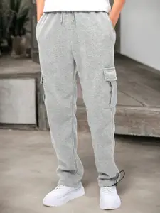 NOBERO Men Onyx Oversized Relaxed Fit Soft Functional Mid-Rise Joggers