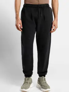 NOBERO Men Mid-Rise Relaxed Fit Acid Wash Joggers