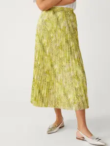 Marks & Spencer Abstract Printed Accordion Pleats Midi A-Line Skirt
