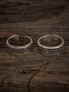 Kushal's Fashion Jewellery Set Of 2 Rhodium-Plated Toe-Rings