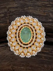 Kushal's Fashion Jewellery Kundan-Studded Finger Ring