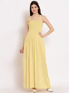 PATRORNA Smocked Sleeveless Cotton Maxi Dress