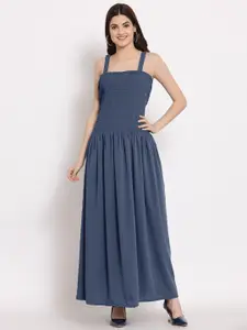 PATRORNA Plus Size Smocked Fit & Flare Cotton Maxi Dress