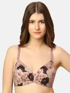 Triumph Floral Printed Lightly Padded Non-Wired T-Shirt Bra All Day Comfort