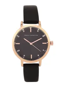 French Connection Women Regular Style Leather Straps Analogue Display Watch FCN00064B