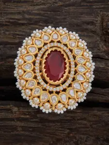 Kushal's Fashion Jewellery Kundan Studded Finger Ring