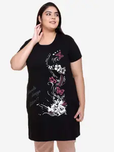 IN Love Graphic Printed Cotton Longline Nightwear T-Shirt