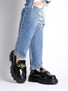 Shoetopia Girls Embellished Heeled Lightweight Loafers