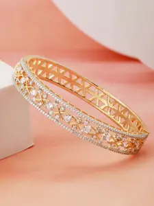 Saraf RS Jewellery Brass American Diamond Gold-Plated Bangle-Style Bracelet