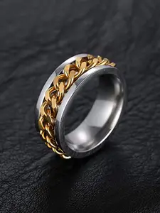 MEENAZ Men Set Of 2 Silver-Plated Finger Ring