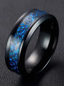 MEENAZ Set Of 2 Silver-Plated Band Finger Rings