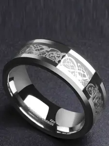 MEENAZ Set Of 2 Silver-Plated Band Finger Rings