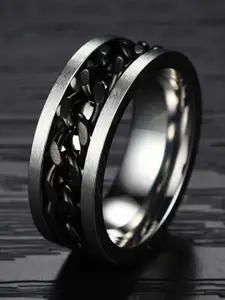 MEENAZ Set Of 2 Silver-Plated Finger Rings