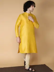 NAMASKAR Men Ethnic Motifs Band Collar Long Sleeves Kurta