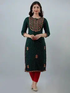 KALINI Floral Embroidered Straight Kurta