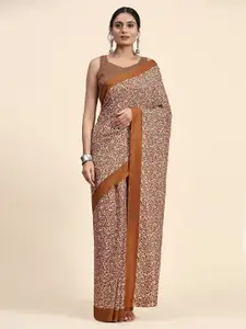 RACHNA Floral Printed Poly Crepe Saree