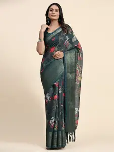 RACHNA Floral Printed Zari Saree