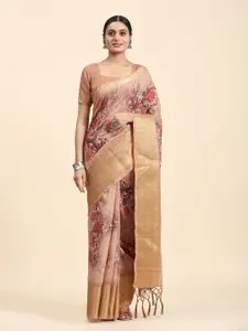 RACHNA Floral Printed Zari Saree