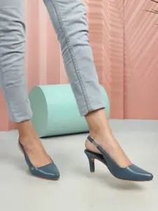 ELLE Pointed Toe Slim Heel Mules