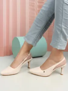 ELLE Pointed Toe Slim Heel Mules