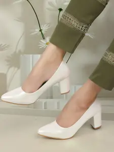 ELLE Pointed Toe Pumps Block Heels