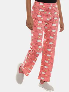 V-Mart Women Printed Mid-Rise Straight Fit Cotton Lounge Pants