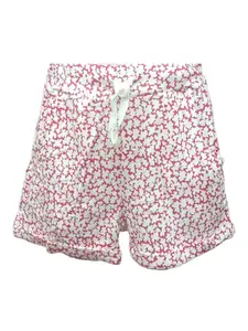 CELEBRITY CLUB Girls Floral Printed Mid-Rise Cotton Shorts