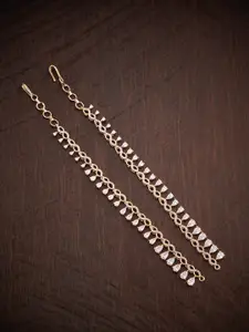 Kushal's Fashion Jewellery Gold-Plated Zircon Studded Contemporary Matil Earrings