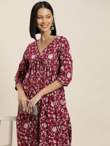 HERE&NOW Floral Printed Empire Kurta