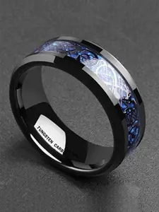 MEENAZ Unisex Set Of 2 Silver-Plated Stainless Steel Finger Rings