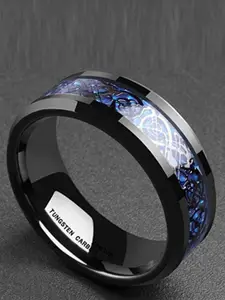 MEENAZ Men Set Of 2 Silver-Plated Stainless Steel Finger Rings