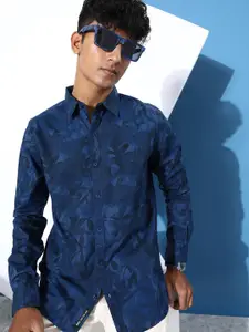 WROGN Slim Fit Tropical Printed Pure Cotton Casual Shirt