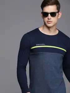 WROGN Striped Detail & Colourblocked Slim Fit T-shirt
