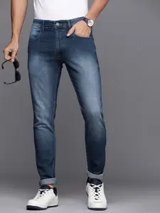 WROGN Men Slim Tapered Fit Heavy Fade Mid-Rise Stretchable Jeans