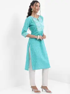 Vishudh Ethnic Motifs Printed Straight Cotton Kurta