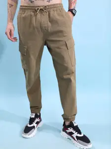 HIGHLANDER Men Khaki Ankle Length Cargo jogger Trouser