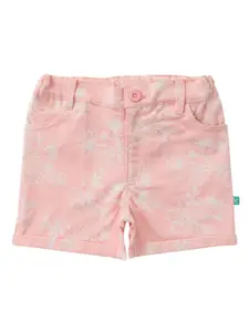 JusCubs Girls Floral Printed Mid-Rise Cotton Shorts
