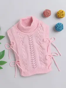 Little Angels Girls Open Knit Acrylic Sweater Vest