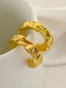 ZIVOM Gold-Plated Circular Hoop Earrings