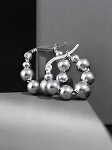 ZIVOM Silver-Plated Circular Drop Earrings