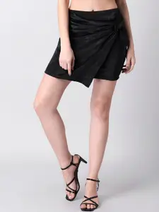 FabAlley Black Mini Wrap Skirt