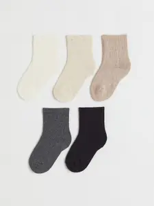 H&M Infant Boys 5-Pack Textured-Knit Socks