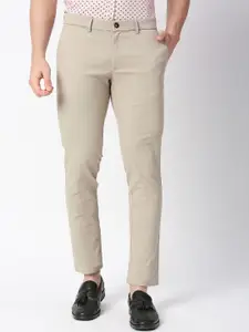 Basics Men Mid-Rise Tapered Fit Cotton Chinos Trousers