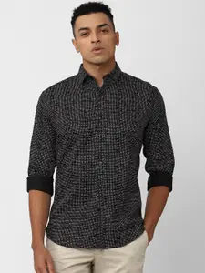V Dot Slim Fit Opaque Micro Ditsy Printed Pure Cotton Casual Shirt