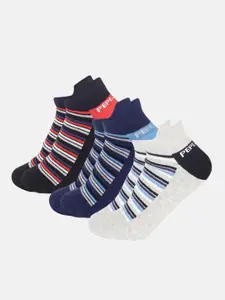 Pepe Jeans Pack Of 3 Patterned Anti Microbial Odour Control Cotton Ankle Length Socks